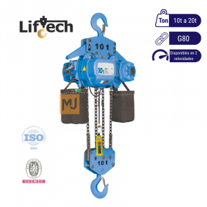 TECLE ELECTRICO CON GANCHO | Marca LIFTECH – Modelo ECH Capacidad 10.000Kg 15.000Kg y 20.000Kg